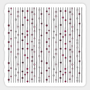 Geometric Line Art Pattern - Vertical Pink Sticker